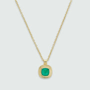 California Cushion Green Onyx Necklace