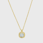 California Cushion Moonstone Necklace-Auree Jewellery