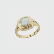 Rings - California Cushion Moonstone Gold Vermeil Ring