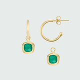 Manhattan Gold Hoop Earrings with Interchangeable California Drop