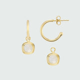 Manhattan Gold Hoop Earrings with Interchangeable California Drop