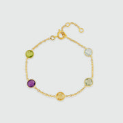 Antibes Multi Gemstone & Gold Vermeil Bracelet