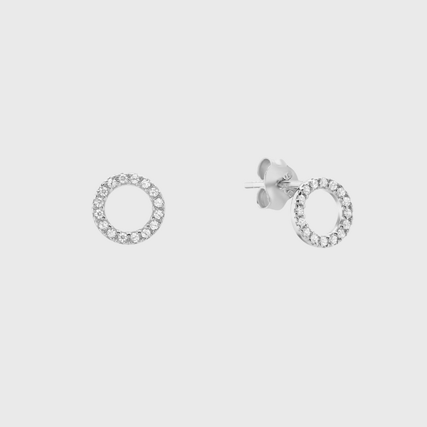 Chora Sterling Silver & Cubic Zirconia Earrings-Auree Jewellery