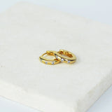 Fernshaw Mini Gold Huggie Hoop Earrings with Cubic Zirconia