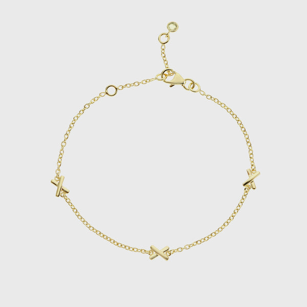Deia Gold Vermeil Triple Kiss Bracelet-Auree Jewellery