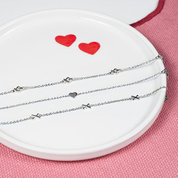 Deia Kiss Silver Heart Bracelets Auree Jewellery