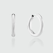 Fernshaw Large Silver Huggie Hoop Earrings