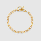 Astell Rectangular Link Gold T-Bar Bracelet