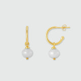Manhattan 9ct Gold & Freshwater Pearl Hoop Earrings