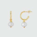 Manhattan Gold & Freshwater Pearl Interchangeable Hoop Earrings