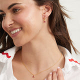 Hampton Ruby & Gold Vermeil Interchangeable Gemstone Earrings-Auree Jewellery