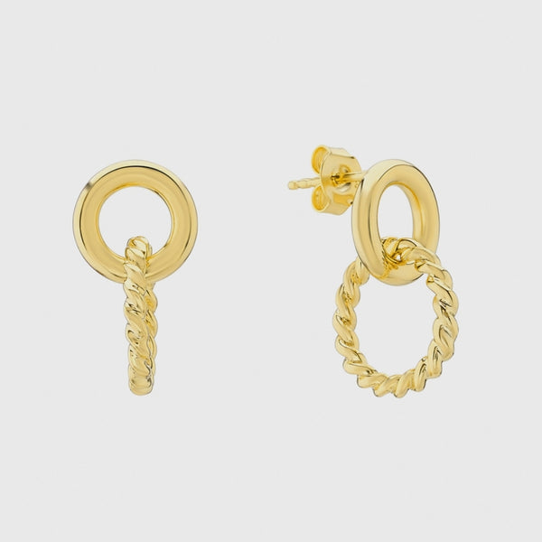 Kelso Alhambra Chunky Twisted Gold Vermeil Earrings-Auree Jewellery