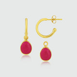 Manhattan Gold Interchangeable Gemstone Earrings-Auree Jewellery