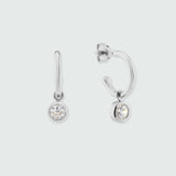 Verona Silver Cubic Zirconia Interchangeable Drop Earrings