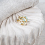 Ortigia Mini Aqua Chalcedony & Gold Vermeil Hoop Earrings-Auree Jewellery