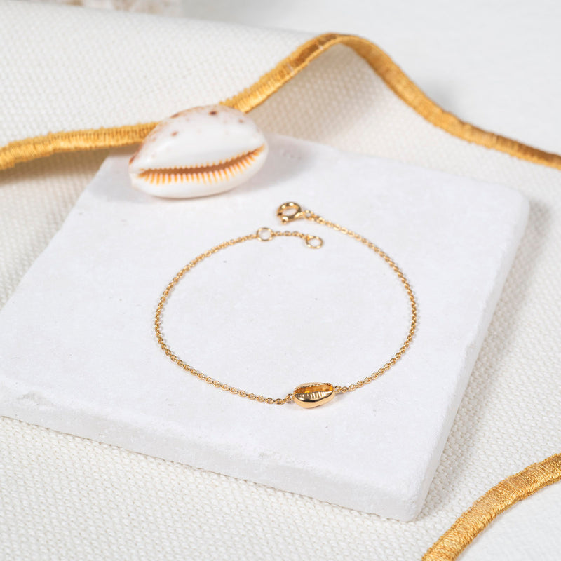 Moka Gold Vermeil Single Shell Bracelet-Auree Jewellery