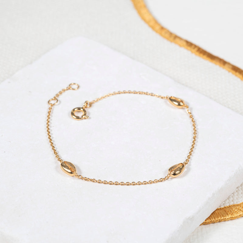 Moka Gold Vermeil Triple Shell Bracelet-Auree Jewellery