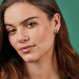 Fernshaw Mini Gold Huggie Hoop Earrings with Cubic Zirconia