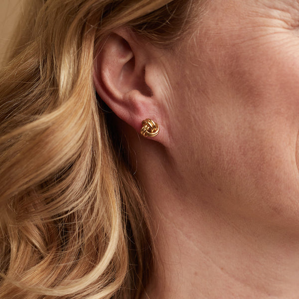 Onslow Yellow Gold Vermeil Double Knot Stud Earrings-Auree Jewellery