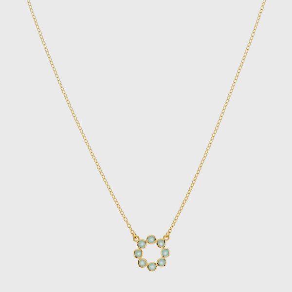 Ortigia Mini Aqua Chalcedony & Gold Vermeil Necklace-Auree Jewellery