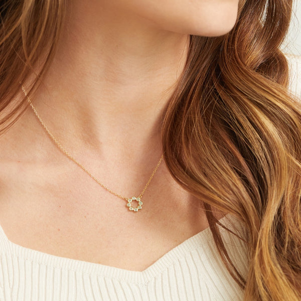 Ortigia Mini Aqua Chalcedony & Gold Vermeil Necklace-Auree Jewellery