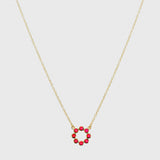 Ortigia Mini Fuchsia Pink Chalcedony & Gold Vermeil Necklace-Auree Jewellery