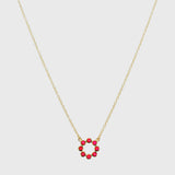 Ortigia Mini Fuchsia Pink Chalcedony & Gold Vermeil Necklace-Auree Jewellery