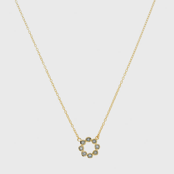 Ortigia Mini Labradorite & Gold Vermeil Necklace-Auree Jewellery