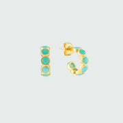 Earrings - Ortigia Mini Amazonite & Gold Vermeil Hoop Earrings
