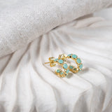 Ortigia Mini Amazonite & Gold Vermeil Hoop Earrings-Auree Jewellery