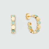 Ortigia Amazonite and Gold Vermeil Disc Hoop Earrings
