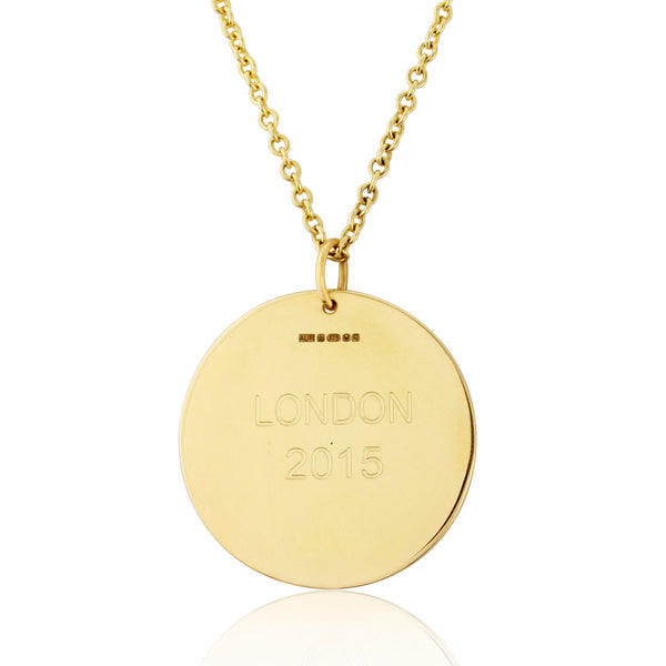 Pembroke 9ct Gold Extra Large 24mm Disc Pendant-Auree Jewellery