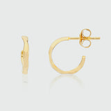 Ronda 9ct Gold Irregular Molton Hoop Earrings