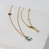 Salina Gold Vermeil Disc & Blue Topaz Necklace-Auree Jewellery