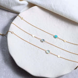 Bracelets & Bangles - Salina Blue Topaz and Gold Disc Bracelet