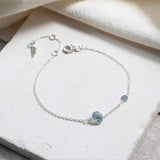 Bracelets & Bangles - Salina Blue Topaz And Silver Disc Bracelet