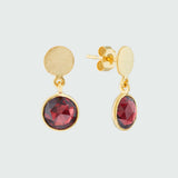 Salina Garnet and Gold Vermeil Disc Earrings