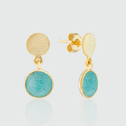 Salina Amazonite and Gold Vermeil Disc Earrings