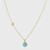 Salina Gold Vermeil Disc & Amazonite Necklace-Auree Jewellery