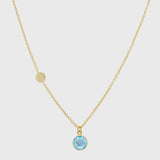 Salina Gold Vermeil Disc & Blue Topaz Necklace-Auree Jewellery