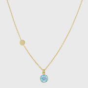 Salina Gold Vermeil Disc & Blue Topaz Necklace-Auree Jewellery