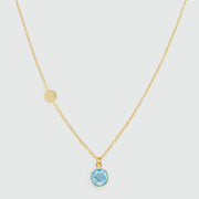 Salina Blue Topaz and Gold Vermeil Disc Necklace