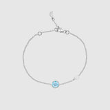 Bracelets & Bangles - Salina Blue Topaz and Silver Disc Bracelet