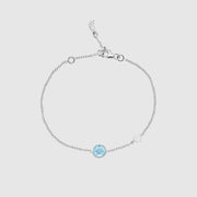 Bracelets & Bangles - Salina Blue Topaz and Silver Disc Bracelet