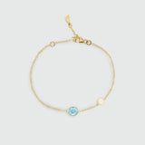 Salina Blue Topaz and Gold Vermeil Disc Bracelet