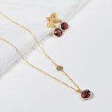 Salina Gold Vermeil Disc & Garnet Necklace-Auree Jewellery