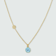Salina Blue Topaz and Gold Vermeil Disc Necklace