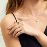 California Cushion Green Onyx Gold Vermeil Ring-Auree Jewellery