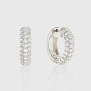 Auree x @theeditbutton Large Silver and Cubic Zirconia Round Hoops
