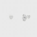 Verona Mini Sterling Silver Full Heart Stud Earrings